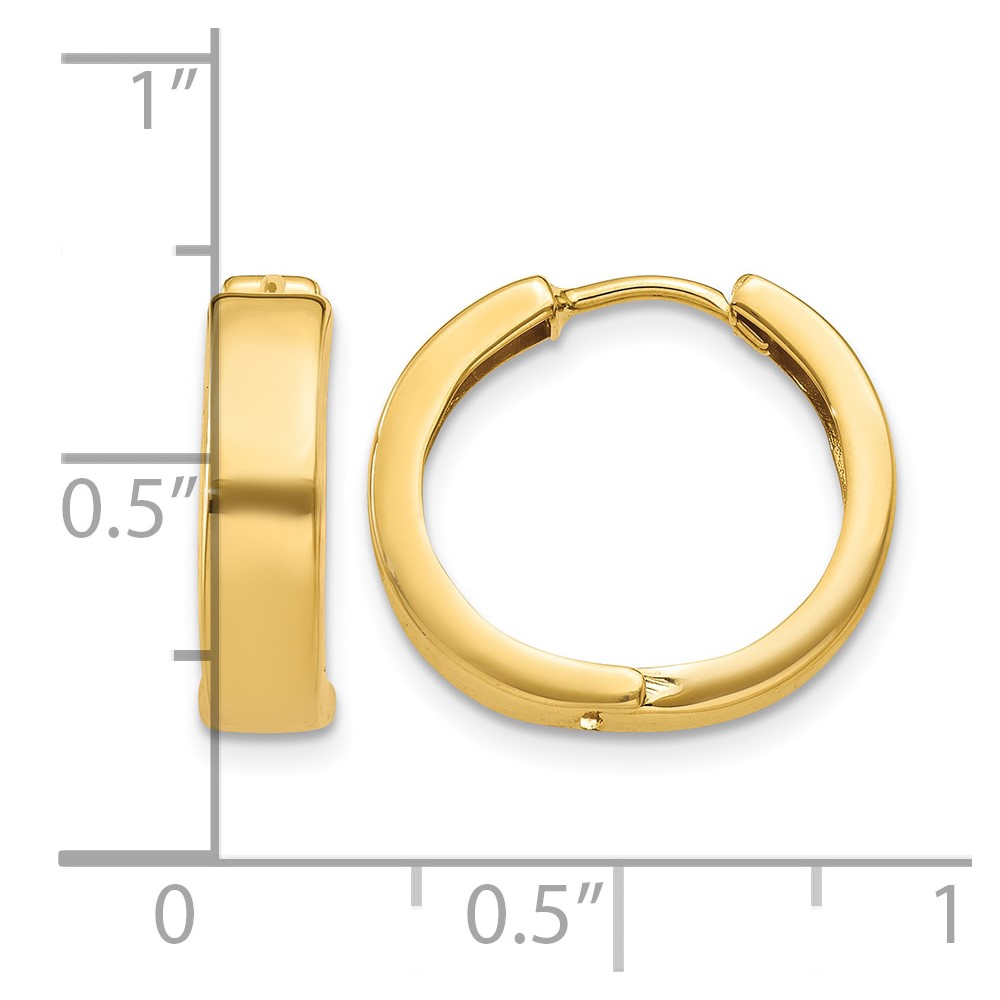 10k Yellow Gold Square Hinged Hoop Earrings - 2 10k Yellow Gold Square Hinged Hoop Earrings - 2