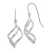 10k White Gold Swirl Dangle Earrings - 0