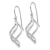 10k White Gold Swirl Dangle Earrings - 1