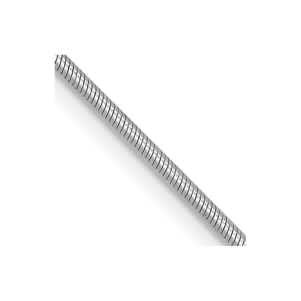 14K White Gold .9mm Round Snake Chain - 0