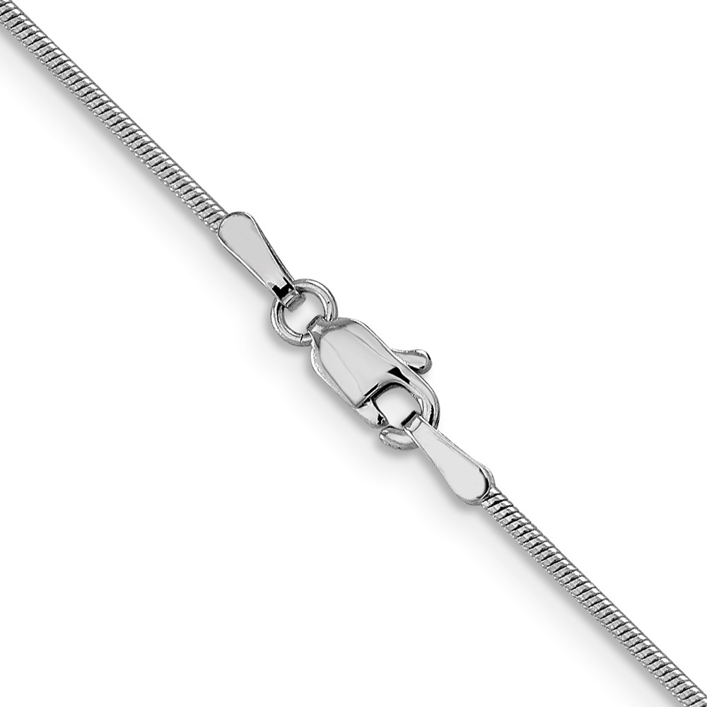 14K White Gold 1mm Round Snake Chain - 2