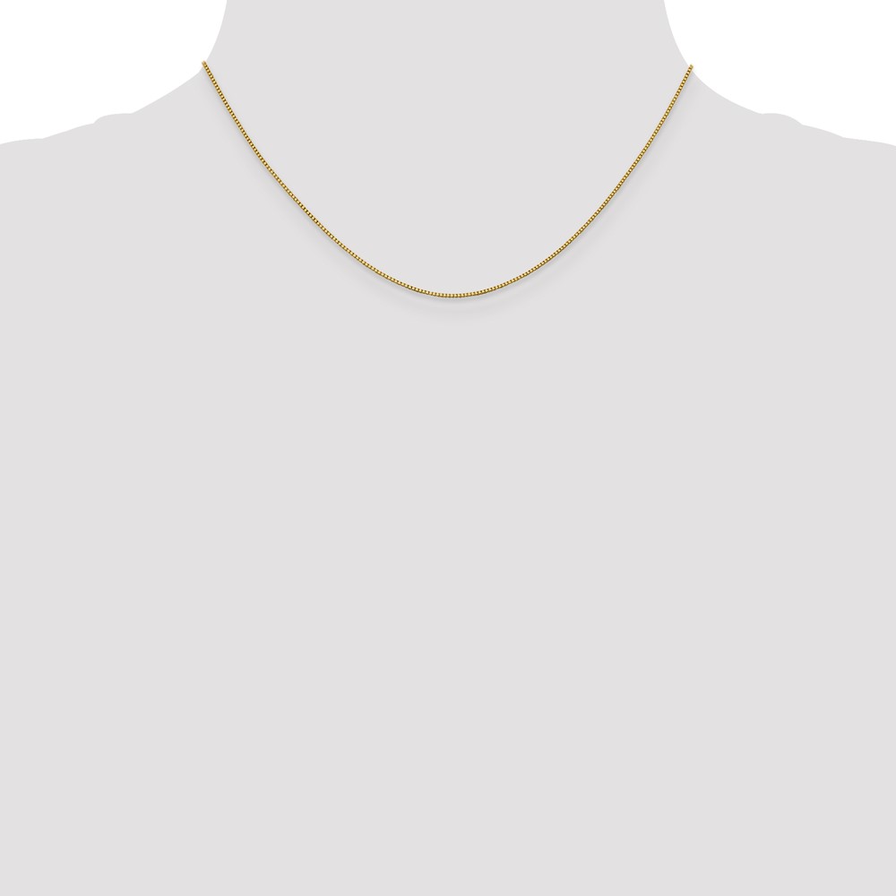 18K 16 inch .9mm Box with Lobster Clasp Chain - 3