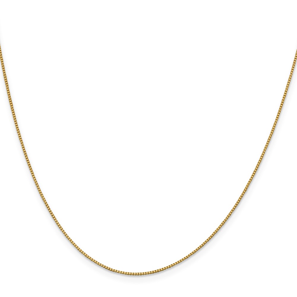 18K 20 inch .9mm Box with Lobster Clasp Chain - 1