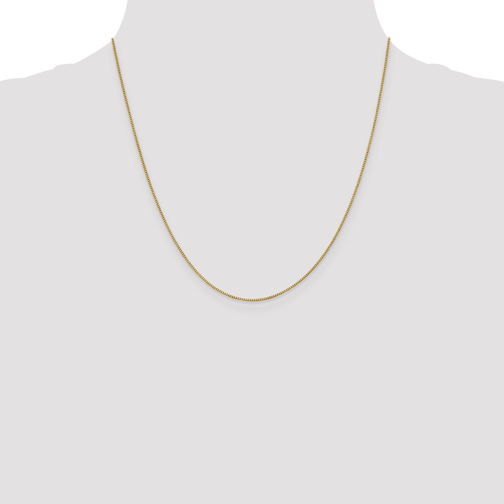 18K 20 inch .9mm Box with Lobster Clasp Chain - 3