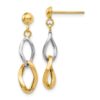 14K Two-tone Polished Post Dangle Earrings - 0
