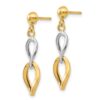 14K Two-tone Polished Post Dangle Earrings - 1