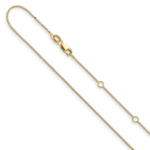 10k .7mm Box 1in+1in Adjustable Chain - 0