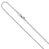 10k White Gold .85mm Box 1in+1in Adjustable Chain - 0