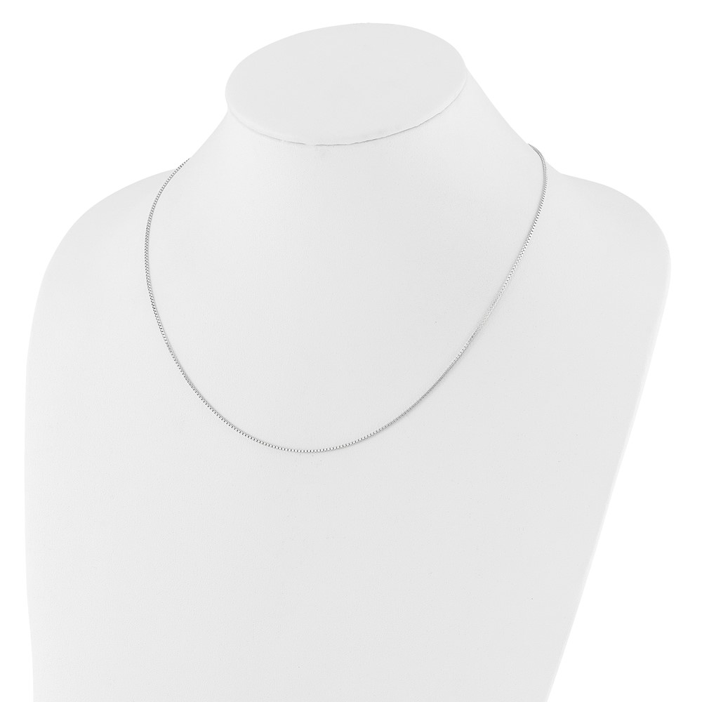 10K White Gold Adjustable 1mm Box Chain - 2