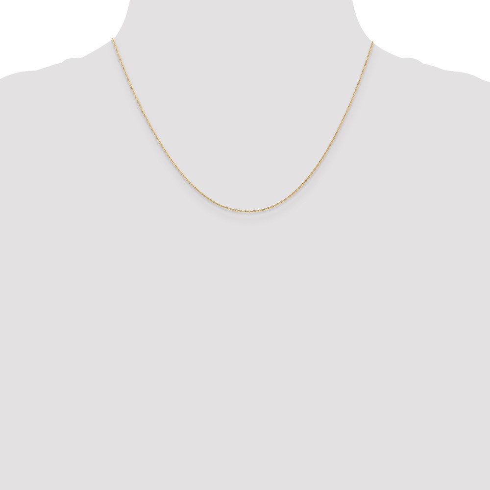 14K Rose Gold 18 inch Carded .5mm Cable Rope with Spring Ring Clasp Chain - 3