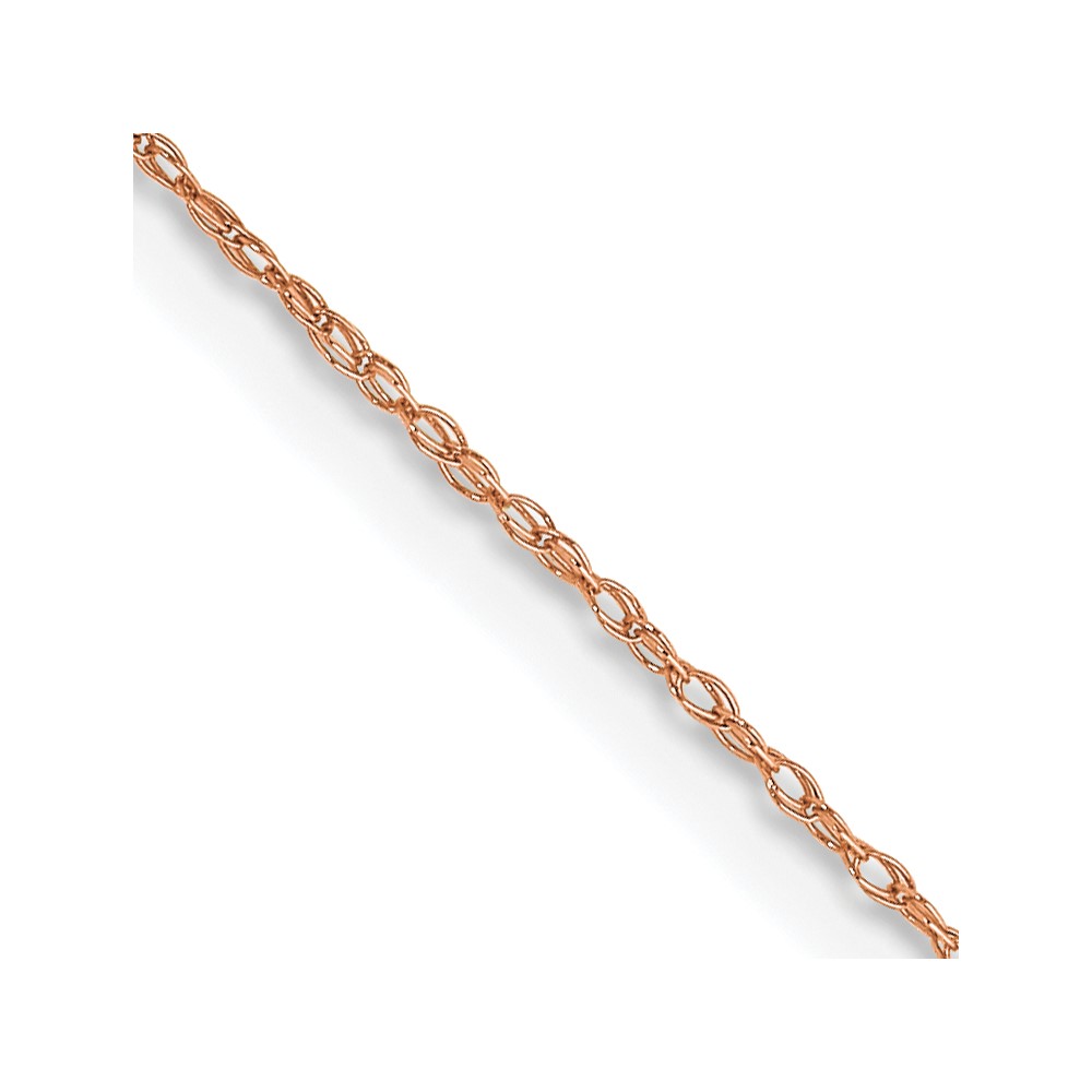 14K Rose Gold 18 inch Carded .5mm Cable Rope with Spring Ring Clasp Chain - 0