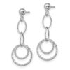 14K White Gold Post Dangle Earrings - 1