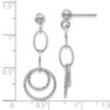 14K White Gold Post Dangle Earrings - 3