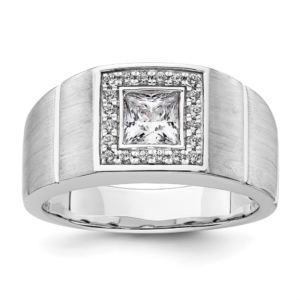 IBGoodman 14k White Gold 1 carat Lab Grown Diamond VS/SI+ G+ Complete Men's Ring - 0
