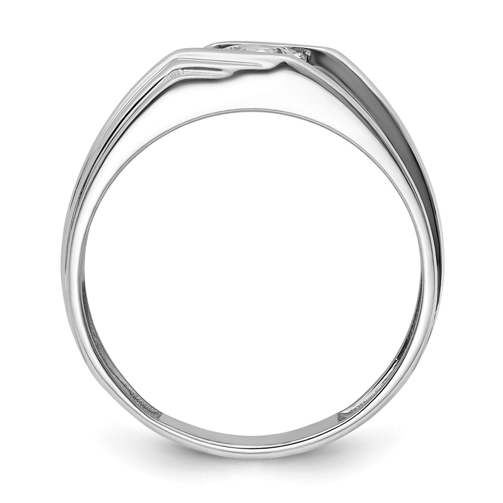 IBGoodman 14k White Gold with Black Rhodium 1/2 carat Lab Grown Diamond VS/SI+ G+ Complete Satin Men's Ring - 1 IBGoodman 14k White Gold with Black Rhodium 1/2 carat Lab Grown Diamond VS/SI+ G+ Complete Satin Men's Ring - 1