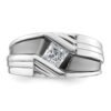 IBGoodman 14k White Gold with Black Rhodium 1/2 carat Lab Grown Diamond VS/SI+ G+ Complete Satin Men's Ring - 3 IBGoodman 14k White Gold with Black Rhodium 1/2 carat Lab Grown Diamond VS/SI+ G+ Complete Satin Men's Ring - 3