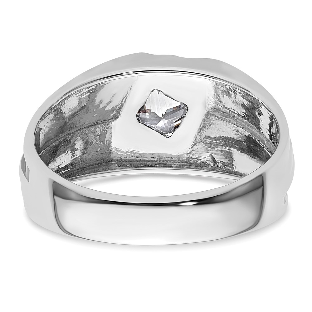 IBGoodman 14k White Gold with Black Rhodium 1/2 carat Lab Grown Diamond VS/SI+ G+ Complete Satin Men's Ring - 4 IBGoodman 14k White Gold with Black Rhodium 1/2 carat Lab Grown Diamond VS/SI+ G+ Complete Satin Men's Ring - 4