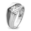 IBGoodman 14k White Gold with Black Rhodium 1/2 carat Lab Grown Diamond VS/SI+ G+ Complete Satin Men's Ring - 5 IBGoodman 14k White Gold with Black Rhodium 1/2 carat Lab Grown Diamond VS/SI+ G+ Complete Satin Men's Ring - 5