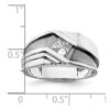 IBGoodman 14k White Gold with Black Rhodium 1/2 carat Lab Grown Diamond VS/SI+ G+ Complete Satin Men's Ring - 6 IBGoodman 14k White Gold with Black Rhodium 1/2 carat Lab Grown Diamond VS/SI+ G+ Complete Satin Men's Ring - 6