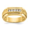 IBGoodman 14k 1/4 carat Lab Grown Diamond VS/SI+ G+ Complete Polished and Satin Five Stone Men's Ring - 0