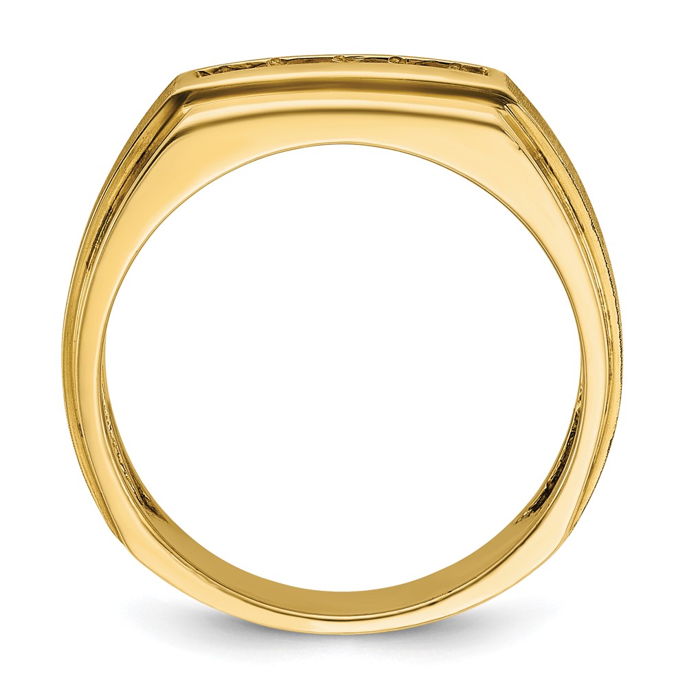 IBGoodman 14k 1/4 carat Lab Grown Diamond VS/SI+ G+ Complete Polished and Satin Five Stone Men's Ring - 1