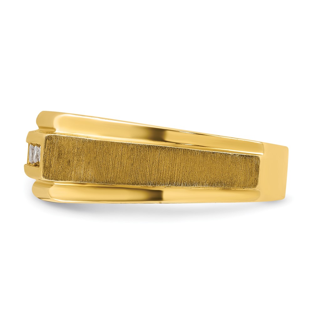 IBGoodman 14k 1/4 carat Lab Grown Diamond VS/SI+ G+ Complete Polished and Satin Five Stone Men's Ring - 2