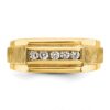 IBGoodman 14k 1/4 carat Lab Grown Diamond VS/SI+ G+ Complete Polished and Satin Five Stone Men's Ring - 3