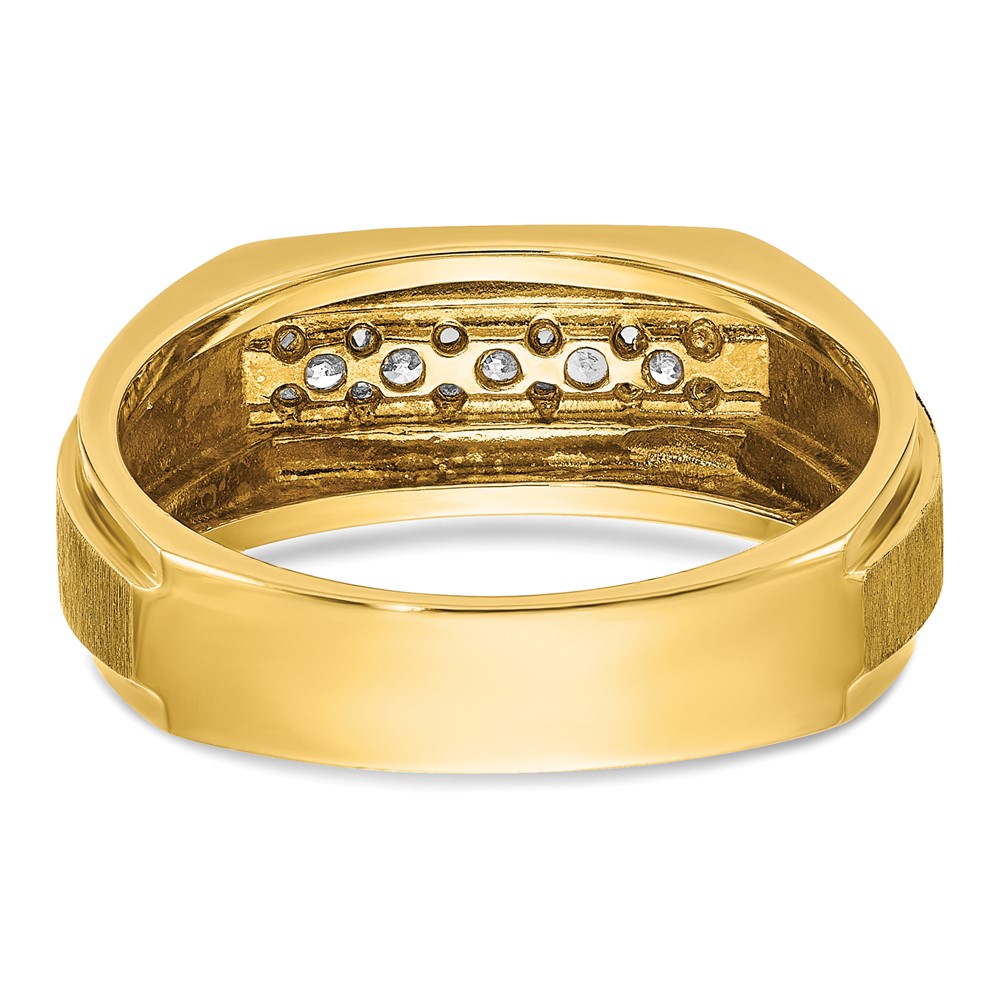 IBGoodman 14k 1/4 carat Lab Grown Diamond VS/SI+ G+ Complete Polished and Satin Five Stone Men's Ring - 4