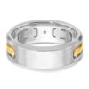 IBGoodman 14k Two-tone 1/6 carat Lab Grown Diamond VS/SI+ G+ Polished and Satin Cut-Out Three Stone Complete Men's Ring - 4