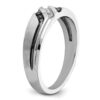 IBGoodman 14k White Gold 1/8 carat Lab Grown Diamond VS/SI+ G+ and 1/8 carat Black Mined Diamonds Complete Polished Satin and Grooved Men's Ring - 5