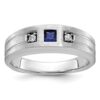 IBGoodman 14k White Gold 1/15 carat Lab Grown Diamond VS/SI+ G+ and Lab Created Blue Sapphire Complete Men's Ring - 0 IBGoodman 14k White Gold 1/15 carat Lab Grown Diamond VS/SI+ G+ and Lab Created Blue Sapphire Complete Men's Ring - 0