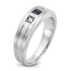 IBGoodman 14k White Gold 1/15 carat Lab Grown Diamond VS/SI+ G+ and Lab Created Blue Sapphire Complete Men's Ring - 6 IBGoodman 14k White Gold 1/15 carat Lab Grown Diamond VS/SI+ G+ and Lab Created Blue Sapphire Complete Men's Ring - 6