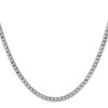 14K White Gold 22 inch 3.35mm Semi-Solid Curb with Lobster Clasp Chain - 1