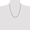 14K White Gold 22 inch 3.35mm Semi-Solid Curb with Lobster Clasp Chain - 3