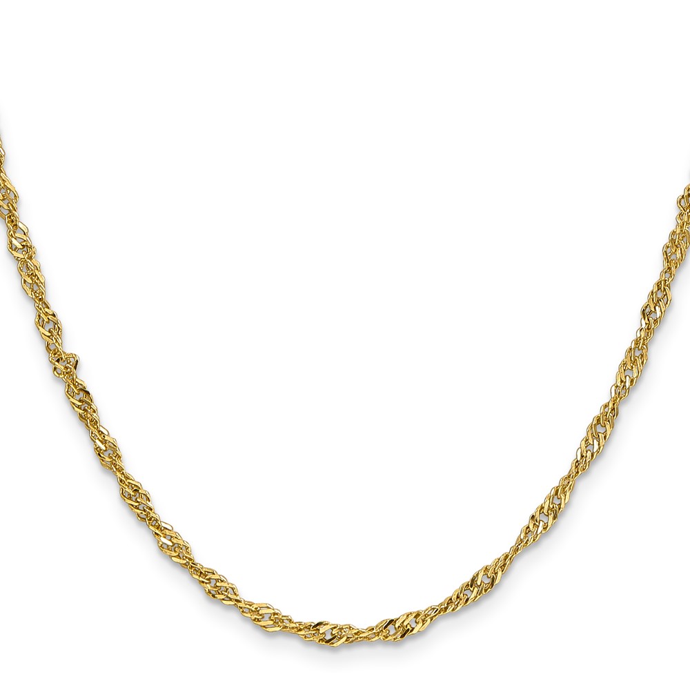 14K 20 inch 2.75mm Lightweight Singapore with Lobster Clasp Chain - 1