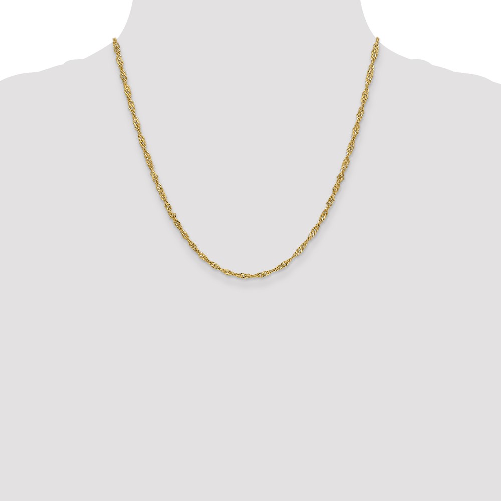 14K 20 inch 2.75mm Lightweight Singapore with Lobster Clasp Chain - 3