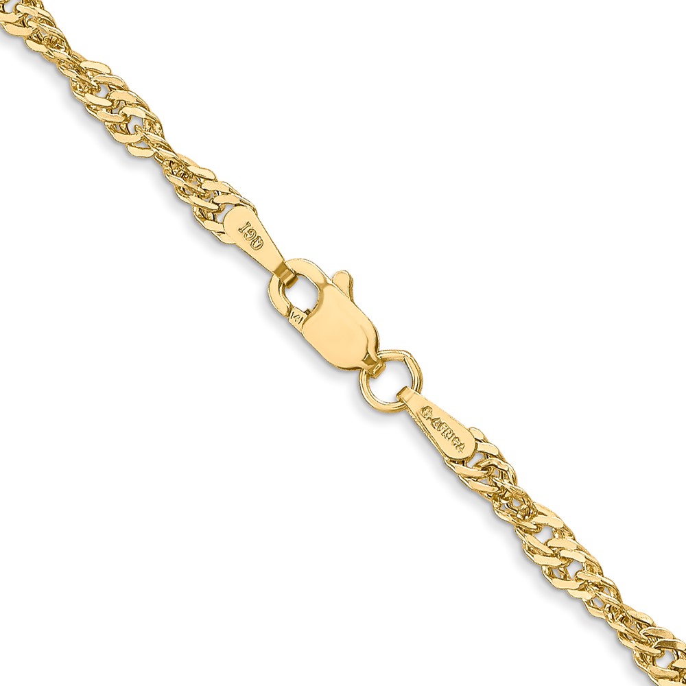 14K 20 inch 2.75mm Lightweight Singapore with Lobster Clasp Chain - 2