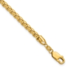 14K 7 inch 3.6mm Semi-Solid Round Box with Lobster Clasp Bracelet - 0