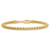 14K 7 inch 3.6mm Semi-Solid Round Box with Lobster Clasp Bracelet - 3