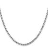 14K White Gold 22 inch 3.6mm Semi-Solid Round Box with Lobster Clasp Chain - 1