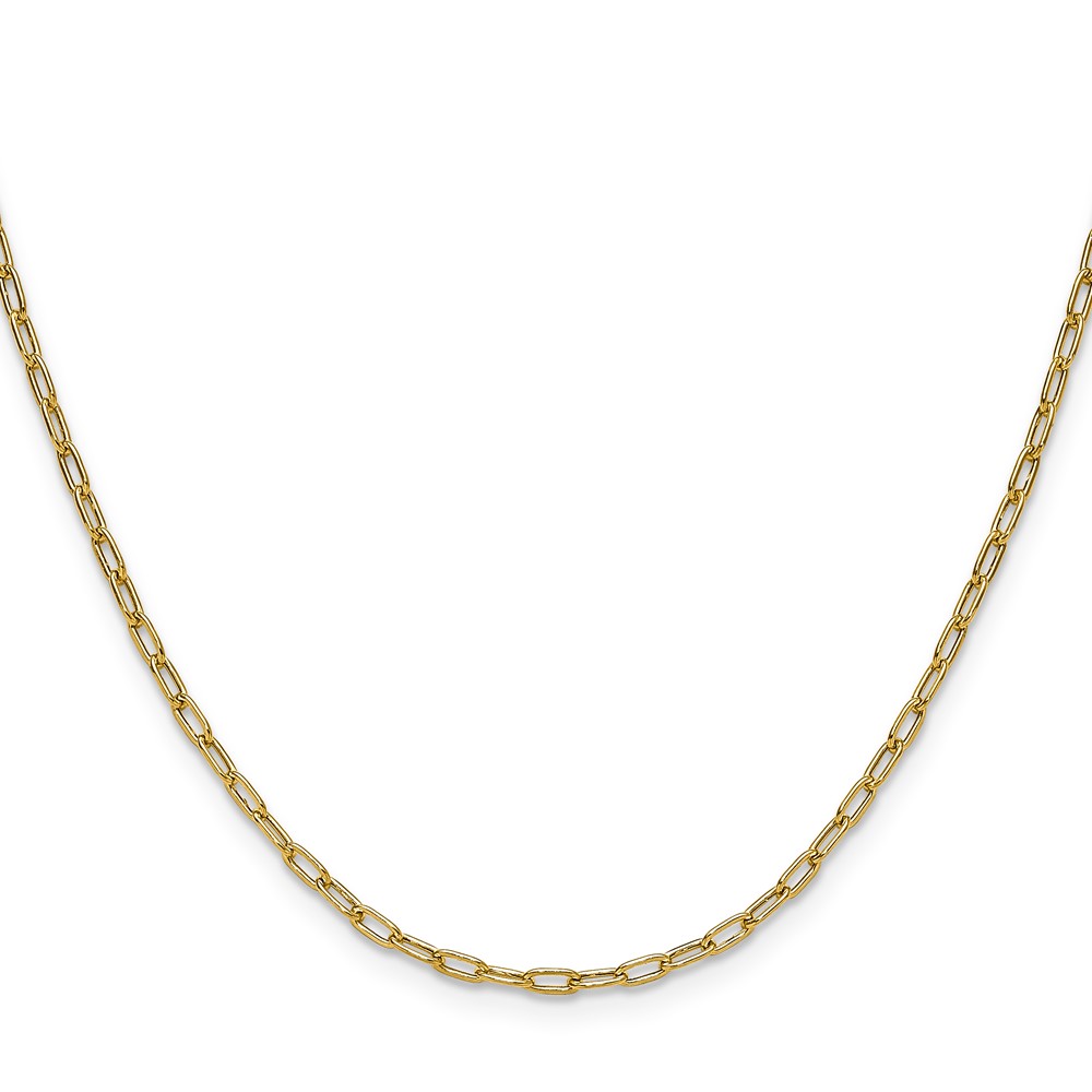 14k 2.2mm Semi-Solid Beveled Paperclip Chain - 1