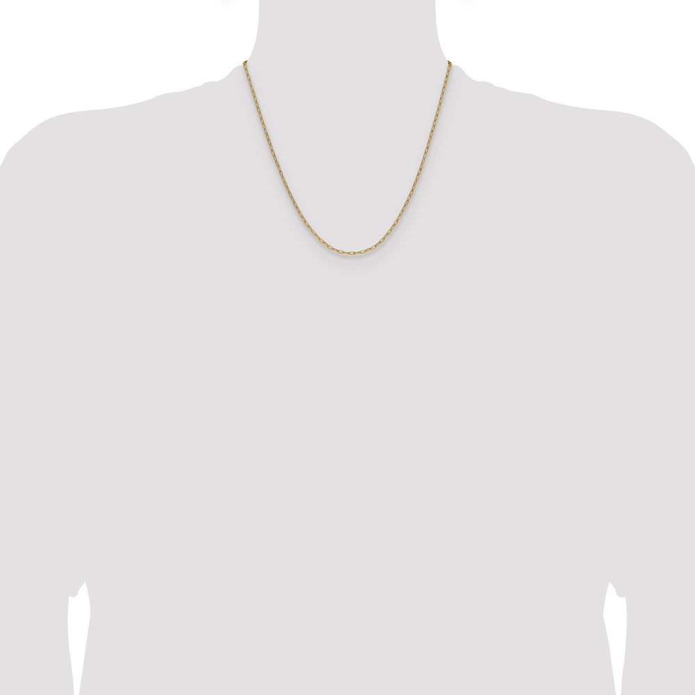 14k 2.2mm Semi-Solid Beveled Paperclip Chain - 3