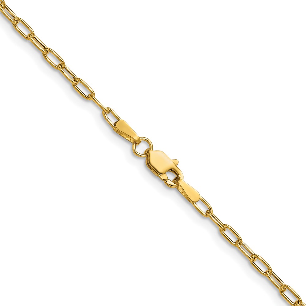 14k 2.2mm Semi-Solid Beveled Paperclip Chain - 2