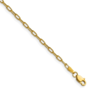 14k 2.2mm Semi-Solid Beveled Paperclip Chain - 0