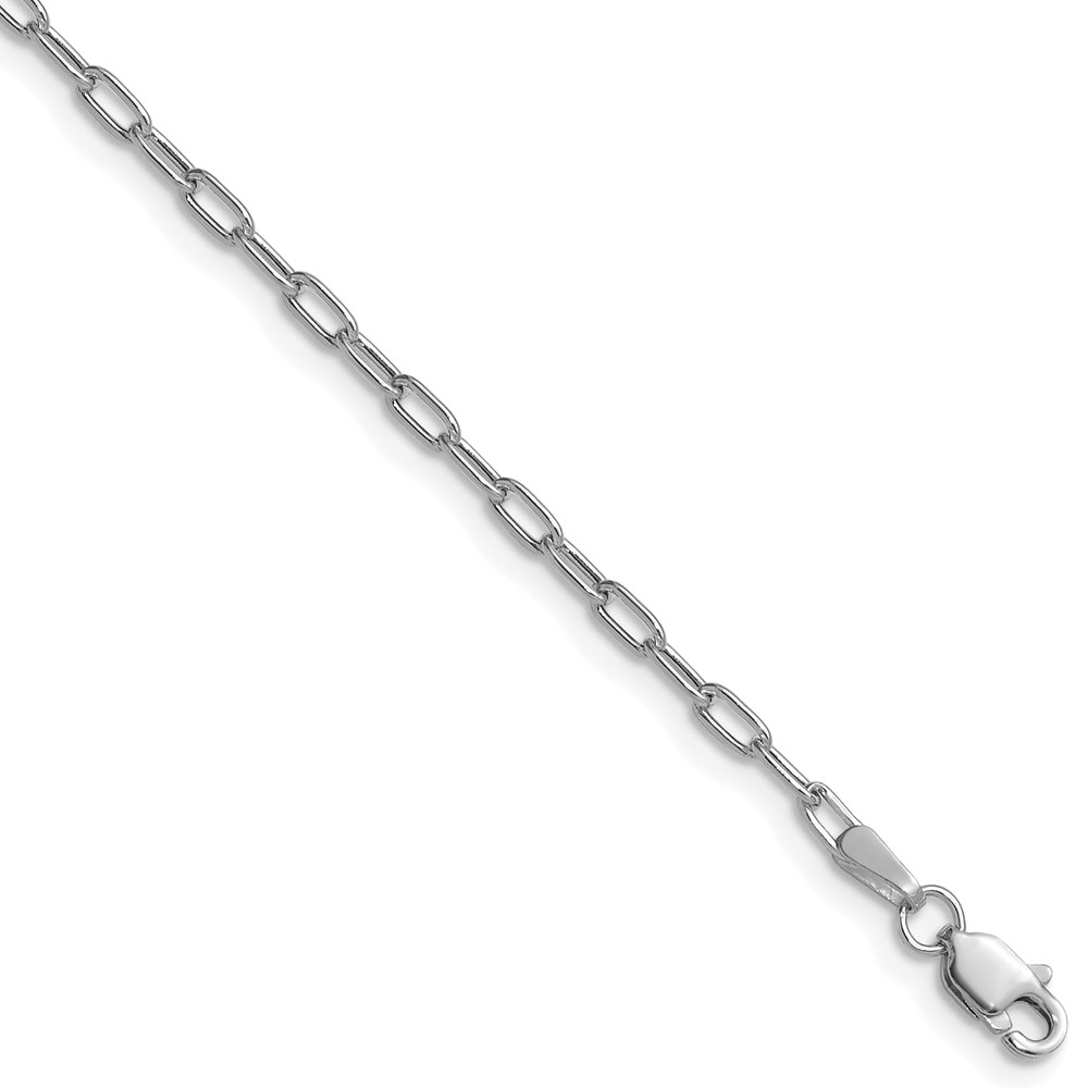 14k White Gold 2.2mm Semi-Solid Beveled Paperclip Chain - 0