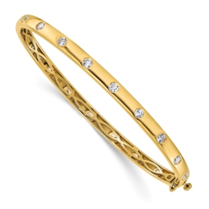 14k 3/4 carat Lab Grown Diamond VS/SI+ G+ Complete Bangle Bracelet - 0