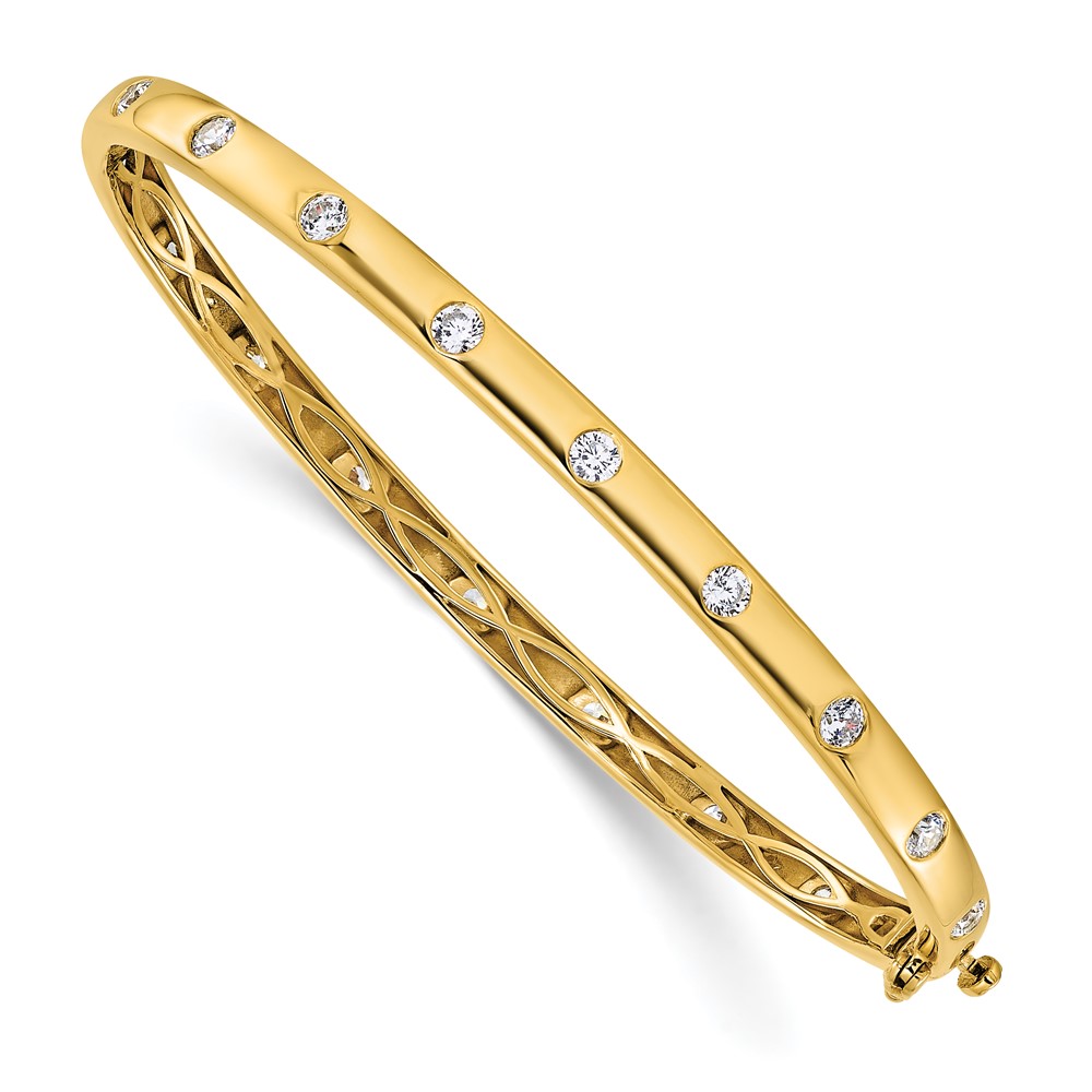 14k 3/4 carat Lab Grown Diamond VS/SI+ G+ Complete Bangle Bracelet - 0