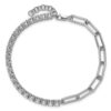 14k White Gold 3 3/4 carat Lab Grown Diamond VS/SI+ G+ Half Paperclip 7 inch with an 1 inch exension Bracelet - 3 14k White Gold 3 3/4 carat Lab Grown Diamond VS/SI+ G+ Half Paperclip 7 inch with an 1 inch exension Bracelet - 3