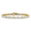 14k 10 carat Lab Grown Diamond VS/SI+ G+ Complete Emerald and Round Tennis Bracelet - 2