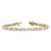 14k 10 carat Lab Grown Diamond VS/SI+ G+ Complete Emerald and Round Tennis Bracelet - 4